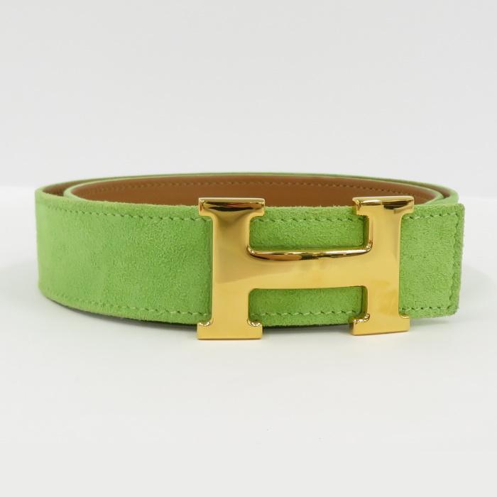 Y刻印 Y刻印 コンスタンス Hベルト スエード エルメス レザー 表記サイズ ドブリス ゴールド ドブリス 中古 グリーン 70 ジャングルジャングル ゴールド