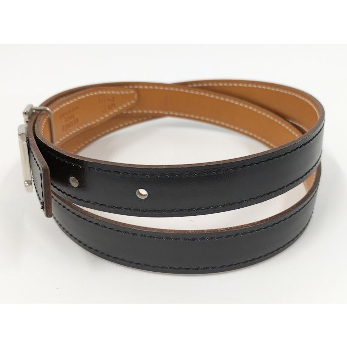 エルメス Hベルト　コンスタンス　◻︎B刻印 ベルト シルバー　ブラック レザー HERMES コンスタンス ベルト レザー シルバー金具 ブラック □H