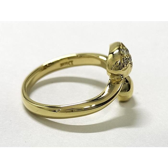 【中古】Christian Dior リング ハートモチーフ ダイヤ 750 YG ゴールド 約3.2g｜junglejungle｜04