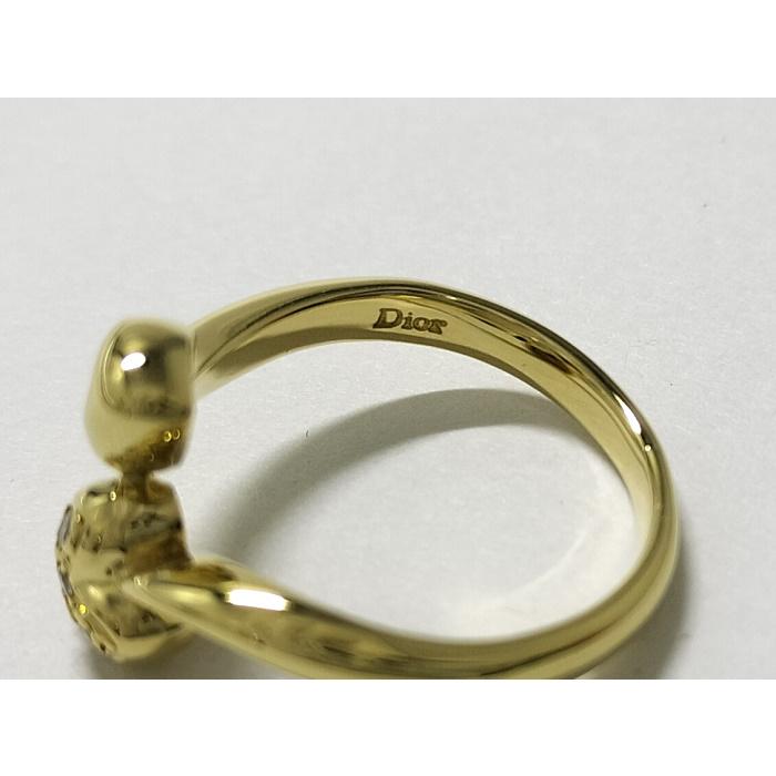 【中古】Christian Dior リング ハートモチーフ ダイヤ 750 YG ゴールド 約3.2g｜junglejungle｜06