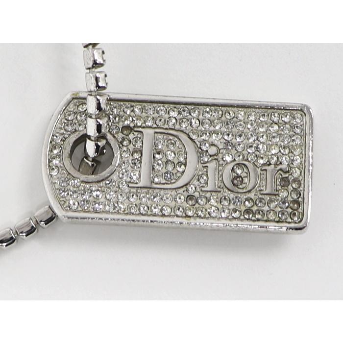 Christian Dior 【中古】クリスチャン ディオール ラインストーン ロゴ 