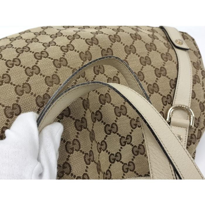 【中古】GUCCI トートバッグ キャンバス ベージュ アイボリー 130736 493492｜junglejungle｜05