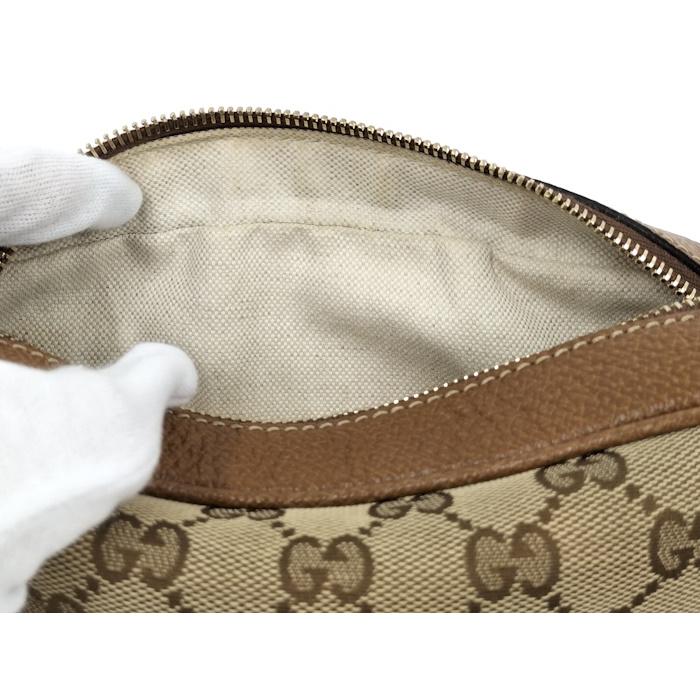 【中古】GUCCI ショルダーバッグ GGキャンバス レザー ベージュ 387360｜junglejungle｜10