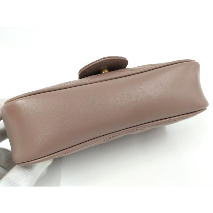 GUCCI 【中古】GUCCI ショルダーバッグ GGマーモント レザー ピンク  