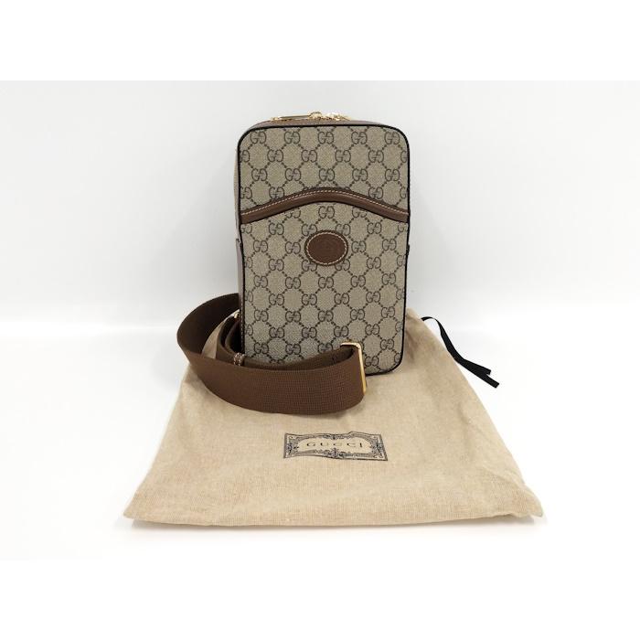 GUCCI（グッチ） ショルダーバッグ GGスプリーム PVC レザー ベージュ