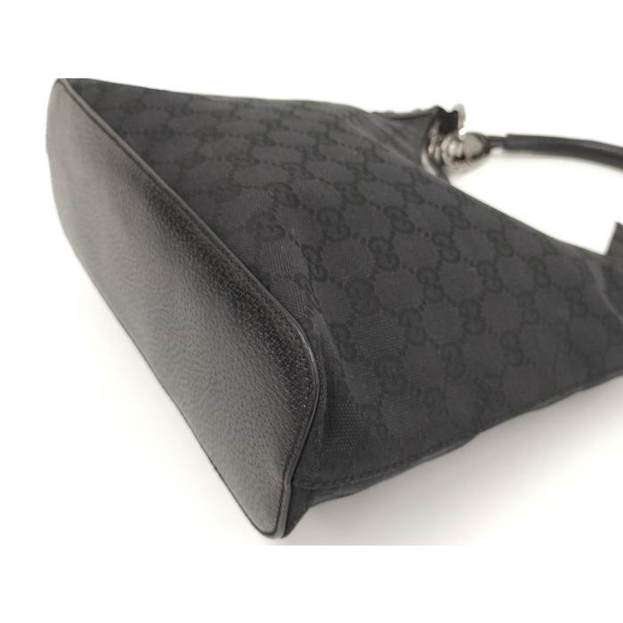 グッチ ショルダーバッグ GGキャンバス レザー 115003 GUCCI ワンショルダー 黒 GUCCI（グッチ） ワンショルダーバッグ GGキャンバス レザー ブラック
