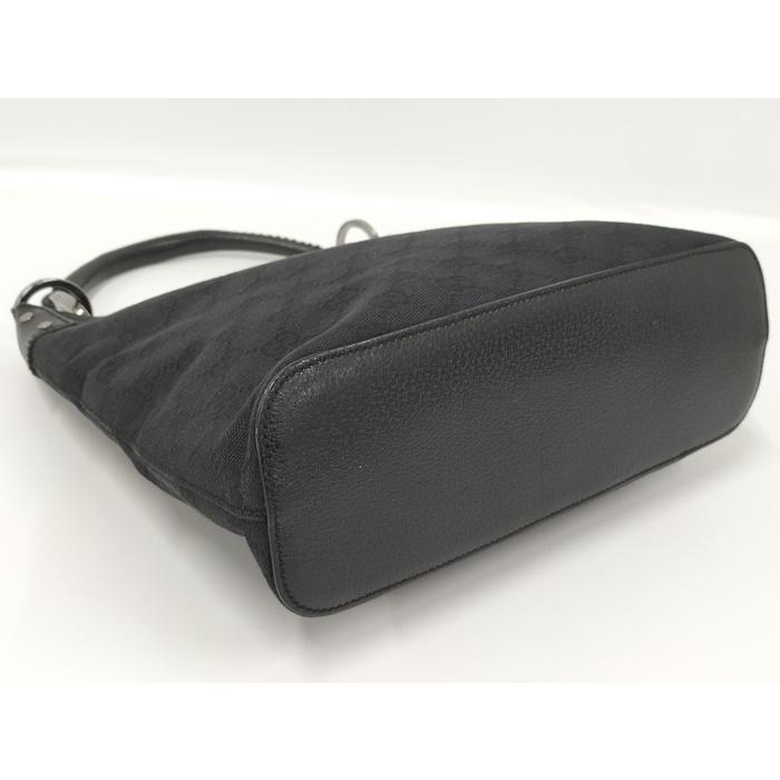 GUCCI（グッチ） ワンショルダーバッグ GGキャンバス レザー ブラック