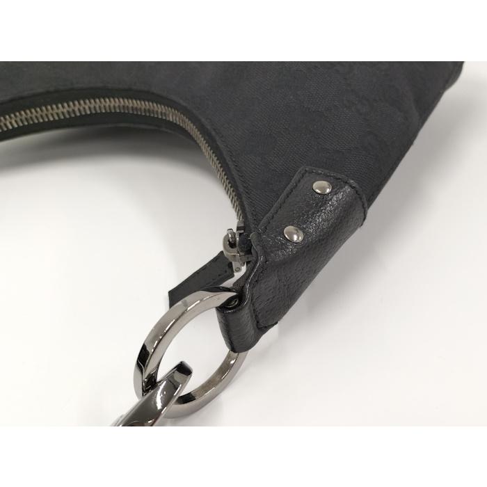 GUCCI（グッチ） ワンショルダーバッグ GGキャンバス レザー ブラック
