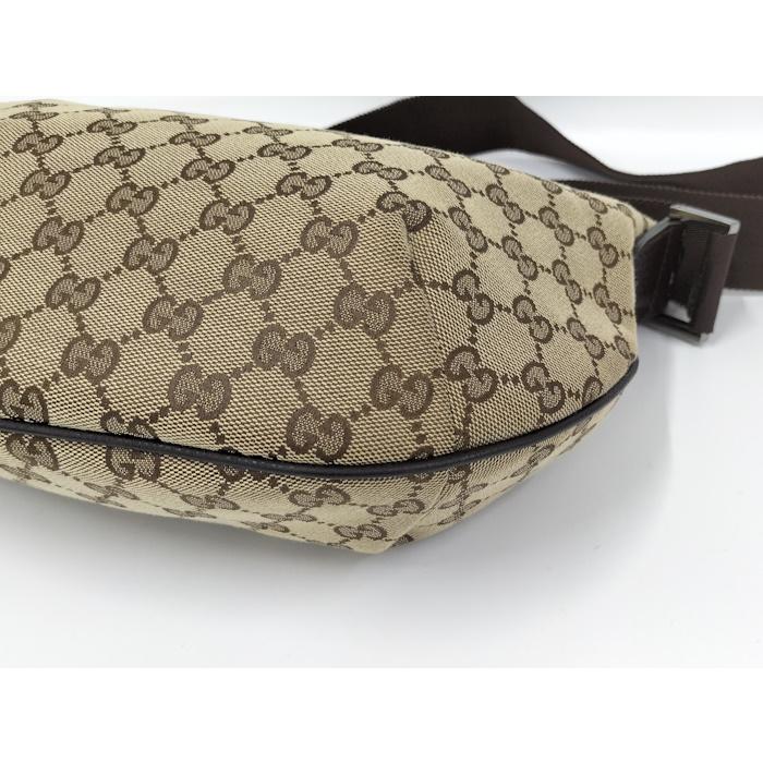 GUCCI（グッチ） ショルダーバッグ GGキャンバス レザー ブラウン