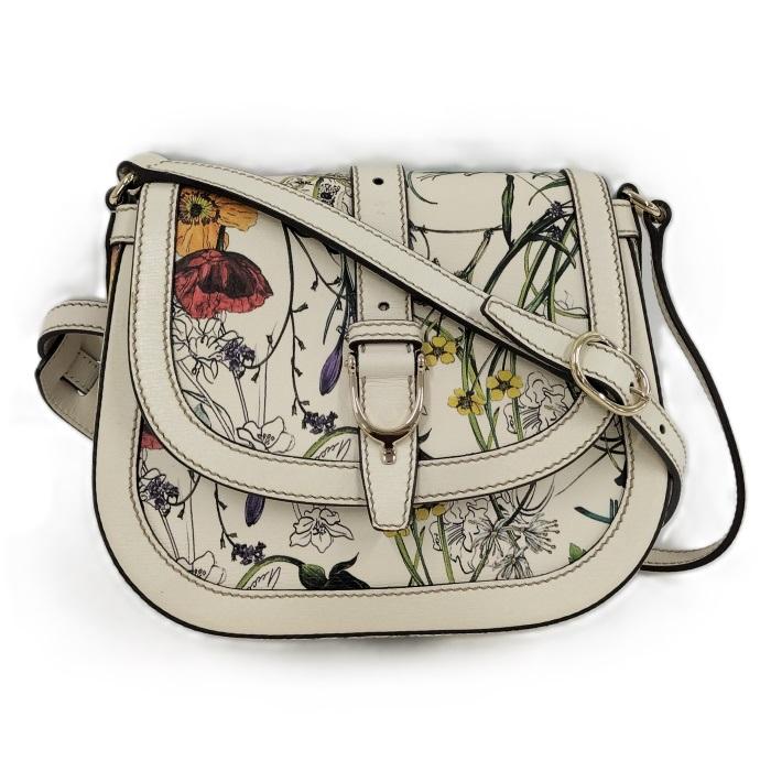 GUCCI ショルダーバッグ フローラ フラワープリント レザー