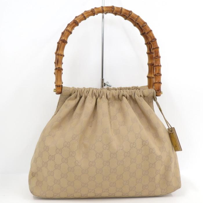 GUCCI 【中古】グッチ ショルダーバッグ バンブー GGキャンバス 