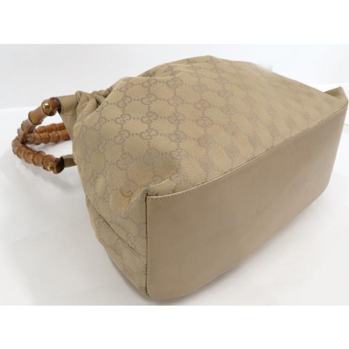 GUCCI 【中古】グッチ ショルダーバッグ バンブー GGキャンバス 