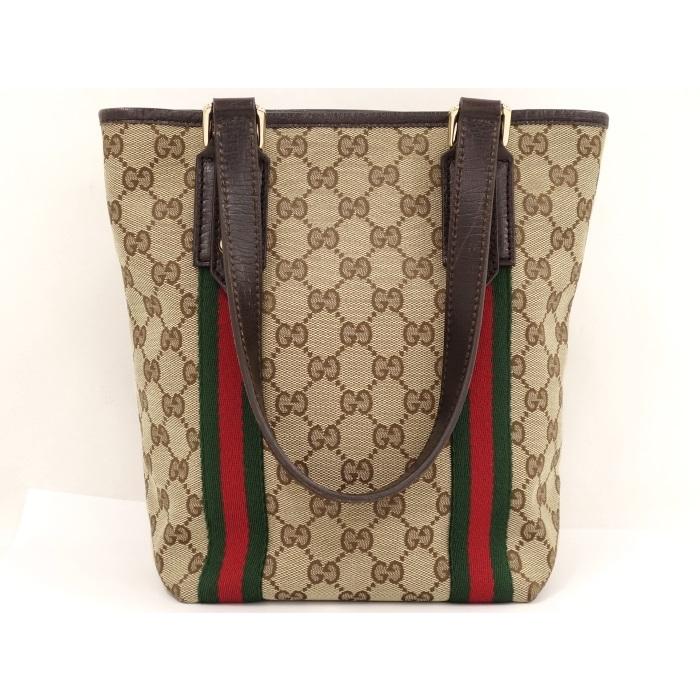 coco771017出品 GUCCI 【中古】グッチ トートバッグ GGキャンバス シェリー