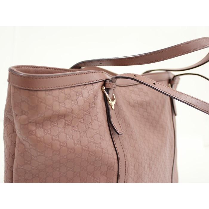 GUCCI 【中古】 グッチ ショルダーバッグ ピンク マイクログッチ シマ  