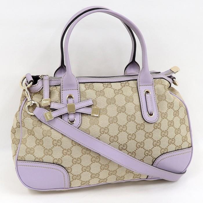 GUCCI 【中古】グッチ 2WAY ショルダーバッグ GGキャンバス ベージュ  