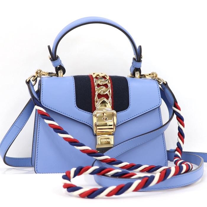 GUCCI 【中古】グッチ シルヴィ 2WAY ショルダーバッグ シェリーライン  