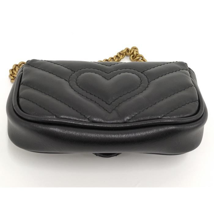 GUCCI 【中古】GUCCI ミニミニ チェーンバッグ GGマーモント ハート レザー ブラック 575161 : ジャングルジャングル ...