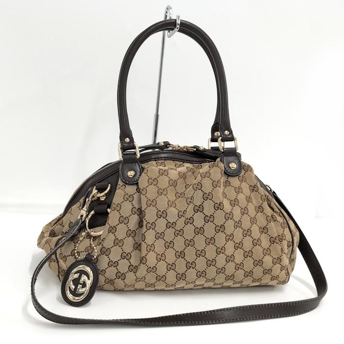 GUCCI 2WAY ショルダーバッグ スーキー ディアマンテ GGキャンバス  