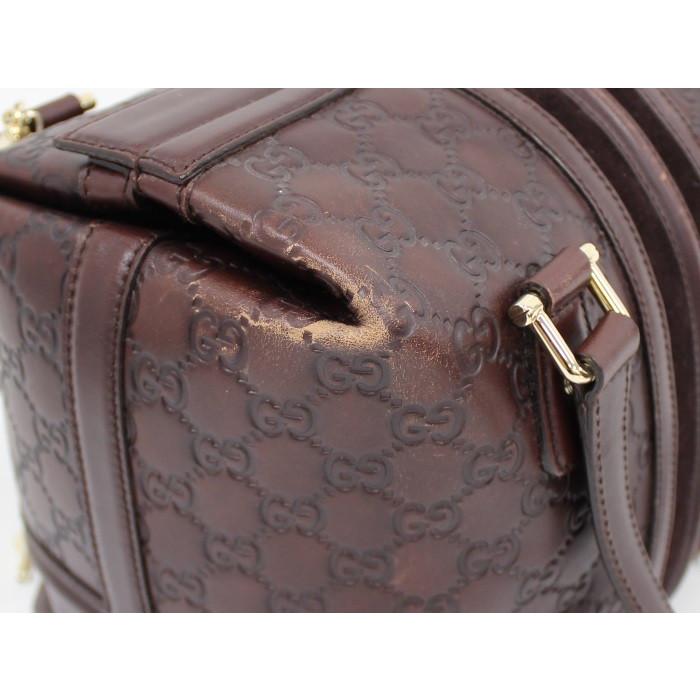 GUCCI 【中古】グッチ スクエア ドクターズバッグ グッチシマ