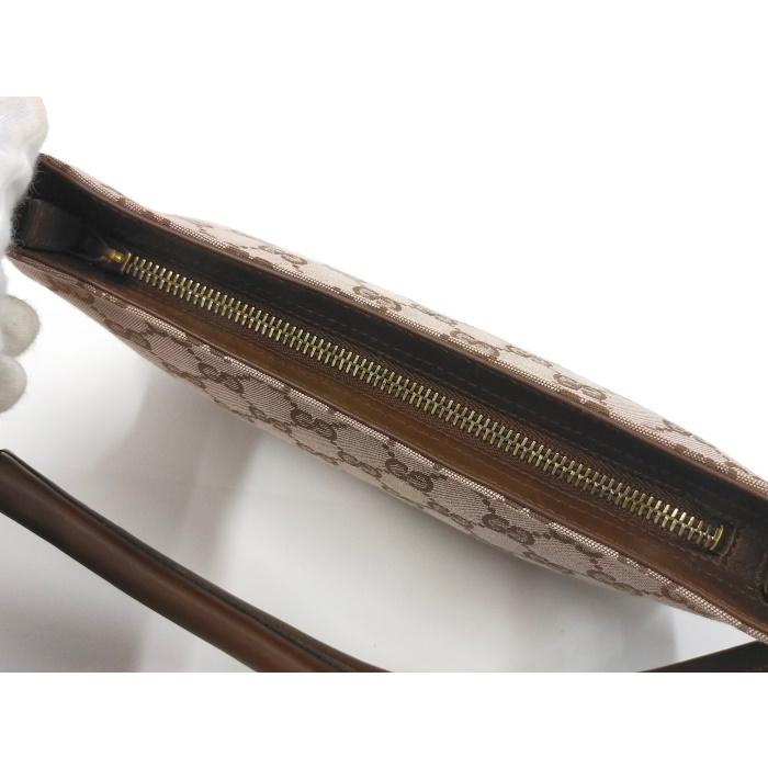 GUCCI 【中古】GUCCI アクセサリーポーチ GGキャンバス ブラウン 001