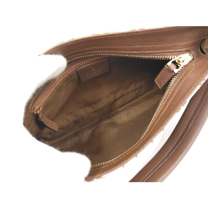 GUCCI 【中古】GUCCI アクセサリーポーチ GGキャンバス ブラウン 001