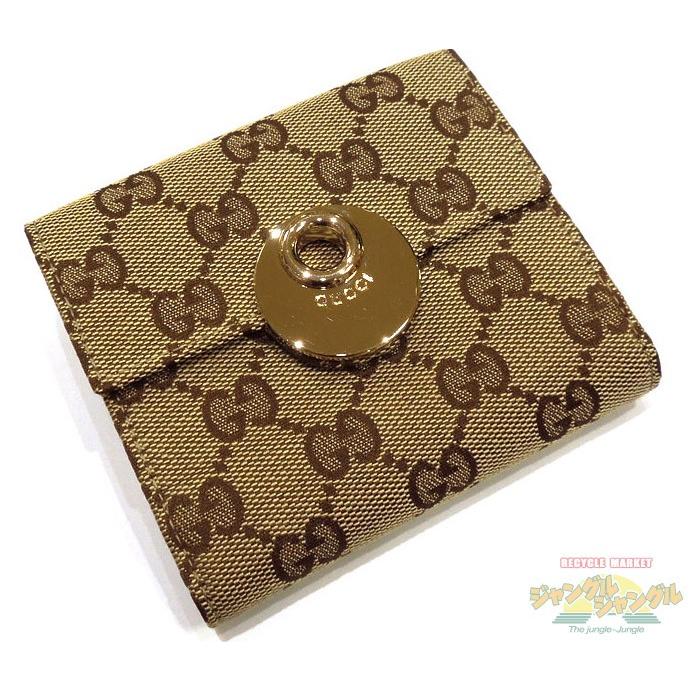 グッチ Wホック財布 二つ折り財布 エクリプス GGキャンバス×レザー 