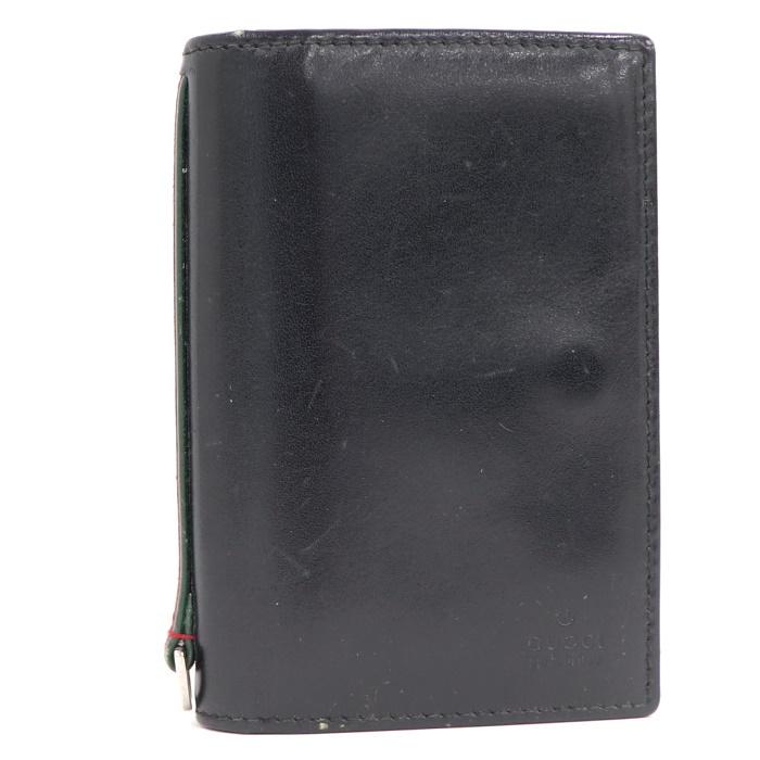 GUCCI 【中古】グッチ カードケース 名刺入れ ブラック レザー 