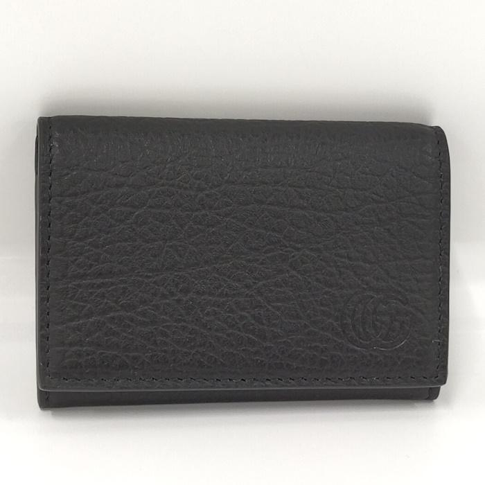 GUCCI 名刺入れ 黒 レザー GGマーモント