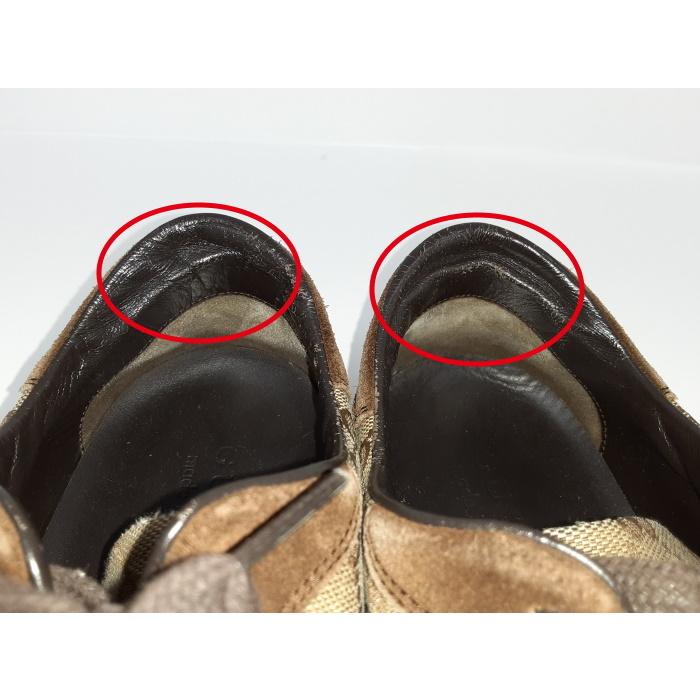 GUCCI 【中古】グッチ スニーカー GGキャンバス スエード シェリー  