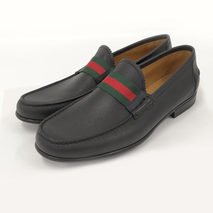 中古】GUCCI ローファー 靴 シェリーライン レザー ブラック 中古】GUCCI ローファー 靴 シェリーライン レザー ブラック