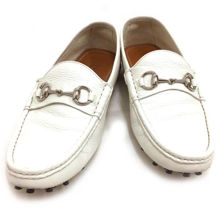 GUCCI 【中古】グッチ ドライビングシューズ ホースビット レザー 