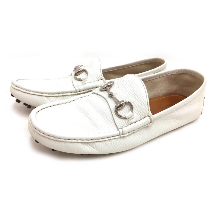 GUCCI 【中古】グッチ ドライビングシューズ ホースビット レザー 