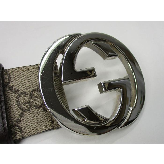 格安即決 ベルト Ggスプリーム 中古 グッチ メンズ Apparel Gucci インターロッキングg 85 表記サイズ エボニー ベージュ バックル 財布 帽子 ファッション小物