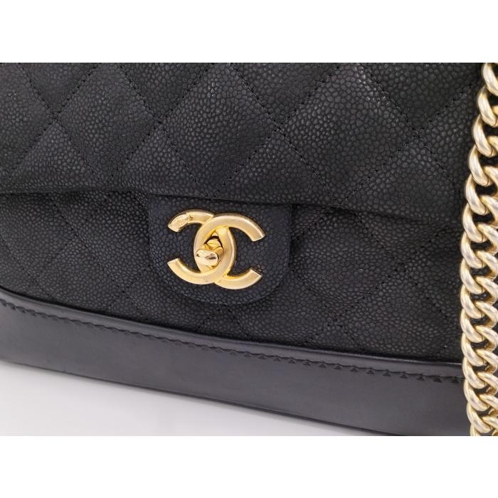 【中古】CHANEL 2WAY チェーン ショルダーバッグ マトラッセ キャビアスキン ブラック｜junglejungle｜08