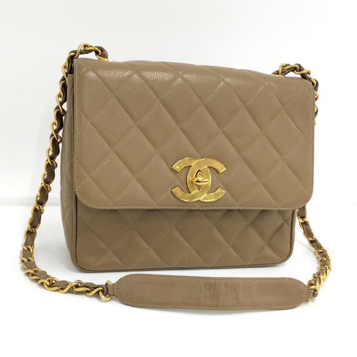 CHANEL チェーン ショルダーバッグ マトラッセ デカココ キャビア 