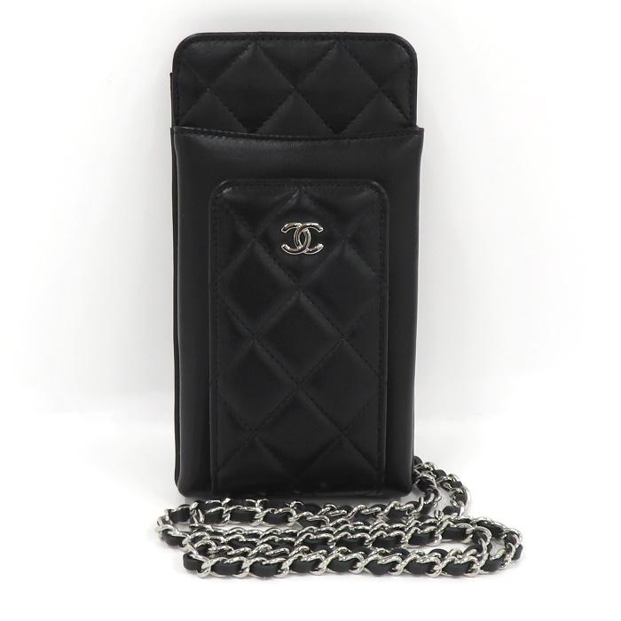 CHANEL 【中古】CHANEL タイムレスクラシック チェーンクラッチ フォン  