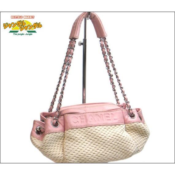 全てのアイテム Chanel オフホワイト ピンク シルバー金具中古 チェーンショルダーバッグ シャネル バッグ