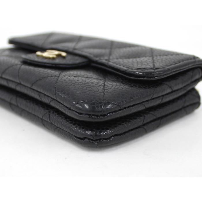 美品 シャネル A69080 キャビアスキン マトラッセ コインケース CHANEL 【中古】シャネル コインケース マトラッセ ブラック
