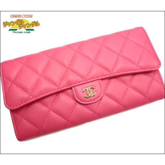 売れ筋新商品 Chanel シャネル ラムスキン ピンク ゴールド金具 マトラッセ二つ折り長財布 財布 Eurocineecuador Com