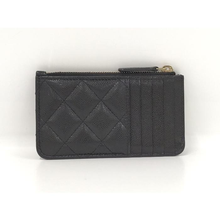 【中古】CHANEL クラシック ジップ カードケース 小銭入れ コインケース キャビアスキン ブラック AP2570｜junglejungle｜02