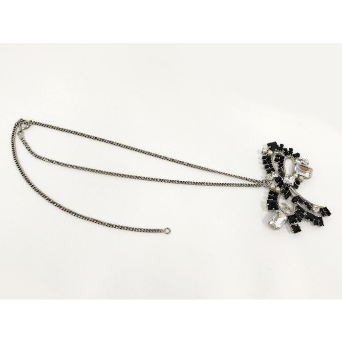 CHANEL ビジューリボン ネックレス メッキ ラインストーン CHANEL ビジューリボン ネックレス メッキ ラインストーン