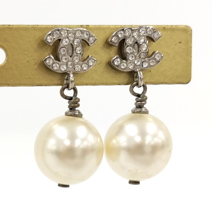 CHANEL ピアス ココマーク フェイクパール ラインストーン メッキ