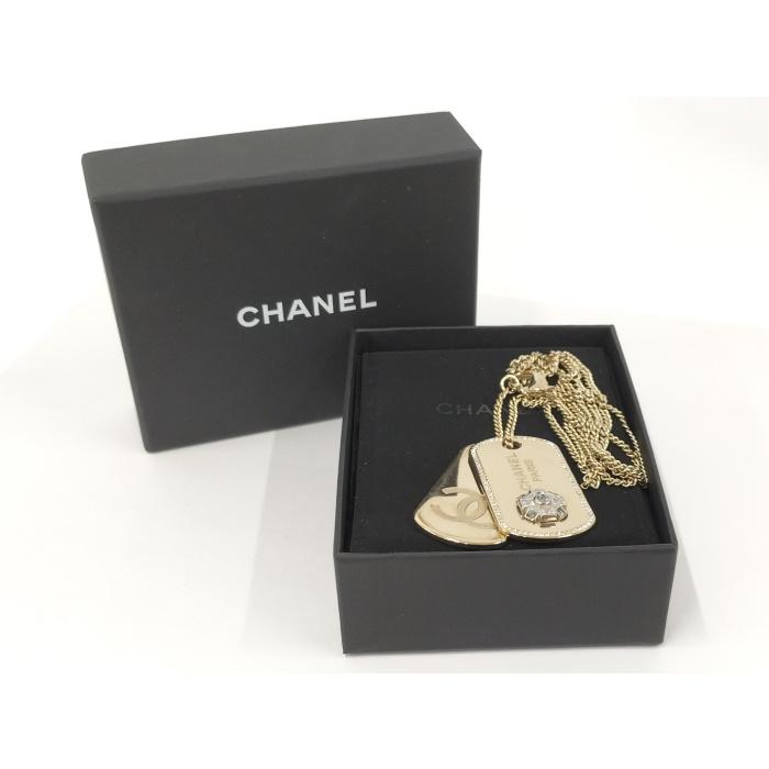 【中古】CHANEL ネックレス ドッグタグ ココマーク メッキ ゴールド B20P｜junglejungle｜08