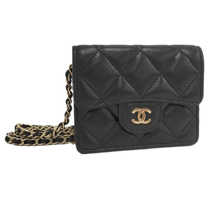 CHANEL クラシックフラップカードケース マトラッセ チェーンショルダー CHANEL（シャネル） クラシックフラップカードケース マトラッセ
