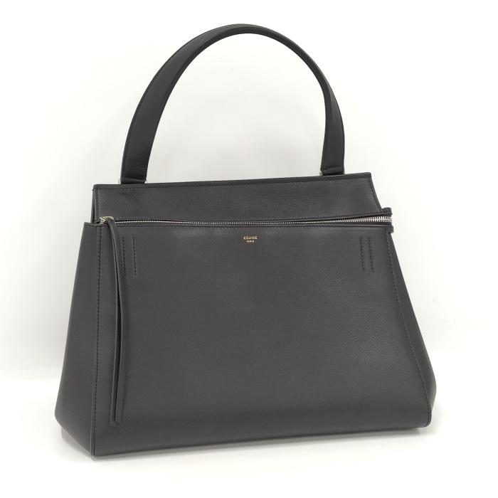 CELINE エッジ ミディアム ハンドバッグ レザー ブラック 172613 