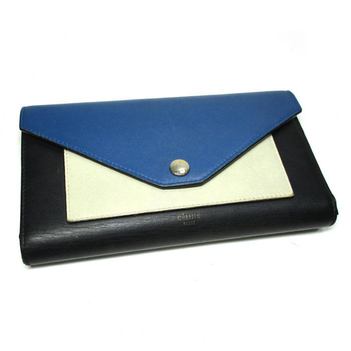 CELINE 【中古】セリーヌ トライフォールデッド マルチファンクション 