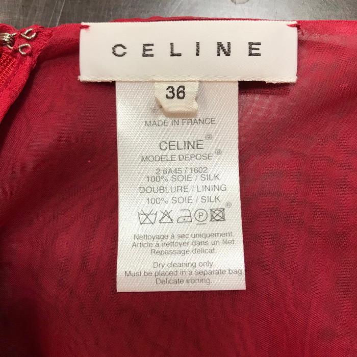 【中古】CELINE ワンピース レッド 表記サイズ：36 [jgg]｜junglejungle｜08