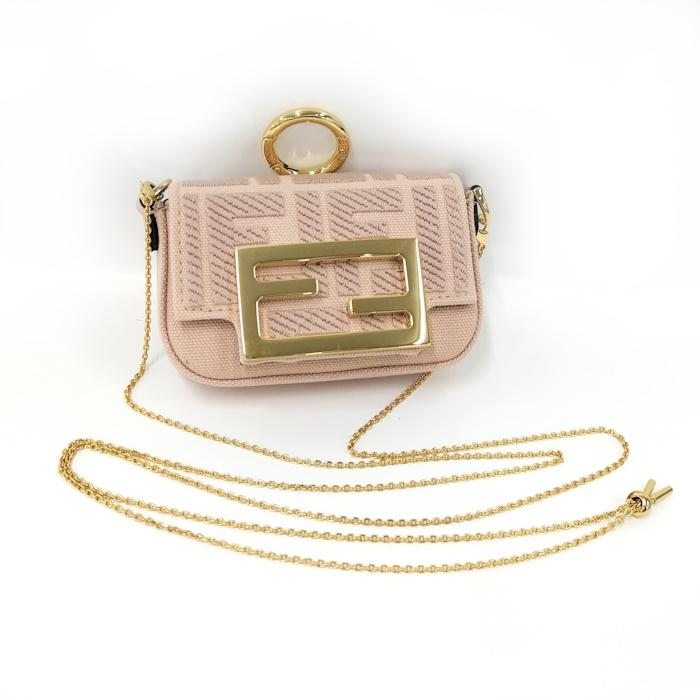 FENDI フェンディ☆ナノバゲットチャーム　ズッカ柄 フェンディ ナノ バゲットチャーム バゲットチェーン FENDI フェンディ