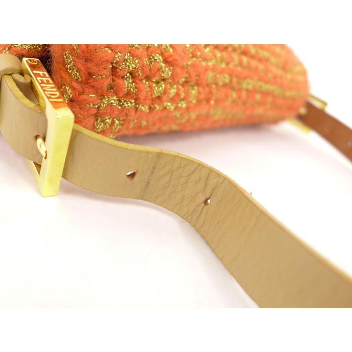 FENDI フェンディ マンマバケット ニットウール×レザー オレンジ  