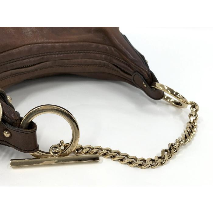 FENDI（フェンディ） チェーンショルダーバッグ レザー ブラウン